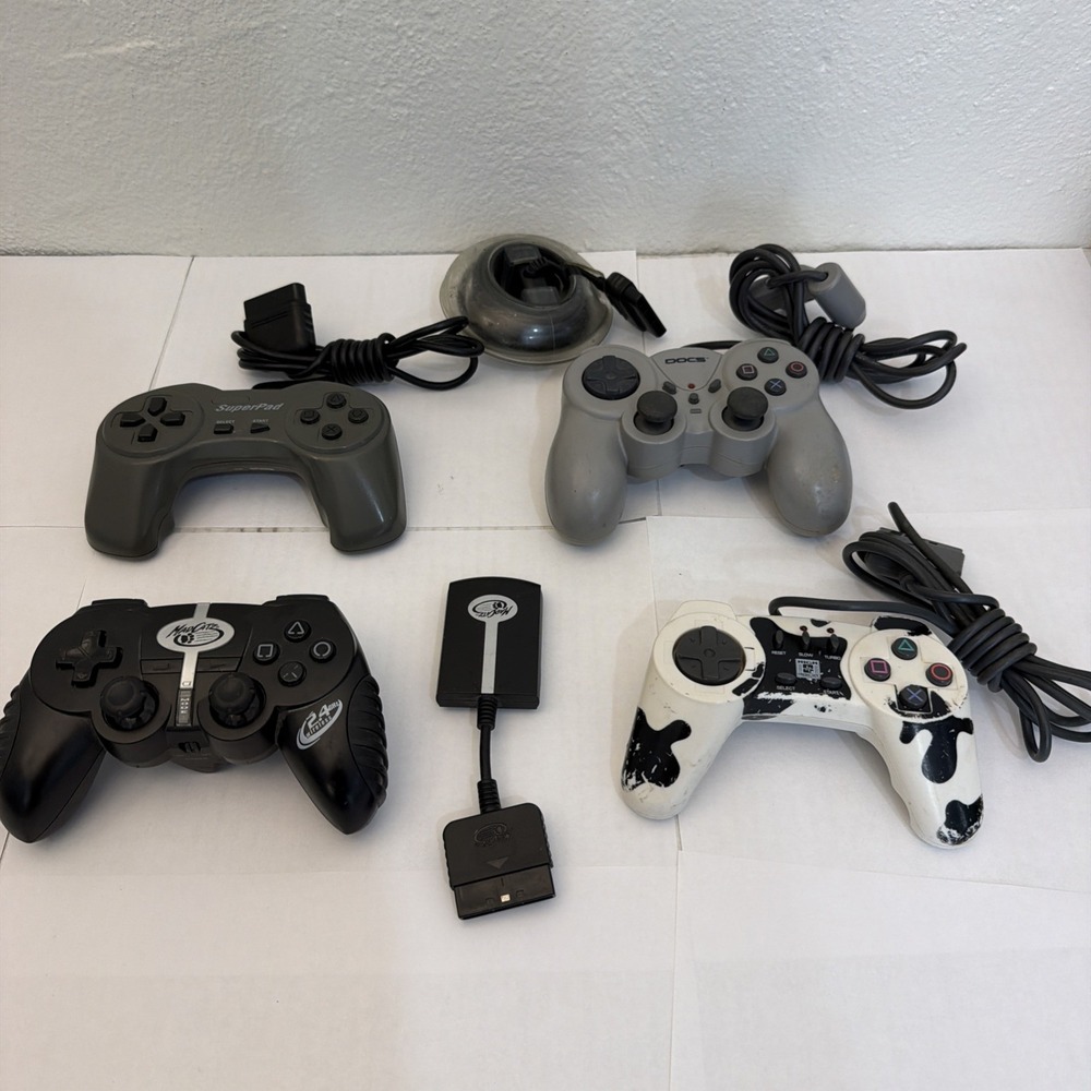 Ps1 And Ps2 Controller Lot Of 4 Wireless Mad Catz DOCS SuperPad High Frequency